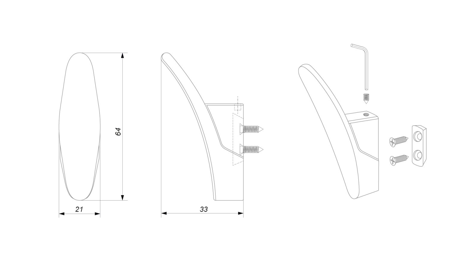 крючок K105BSN.9 FLY атласный никель (30) ПОД ЗАКАЗ 