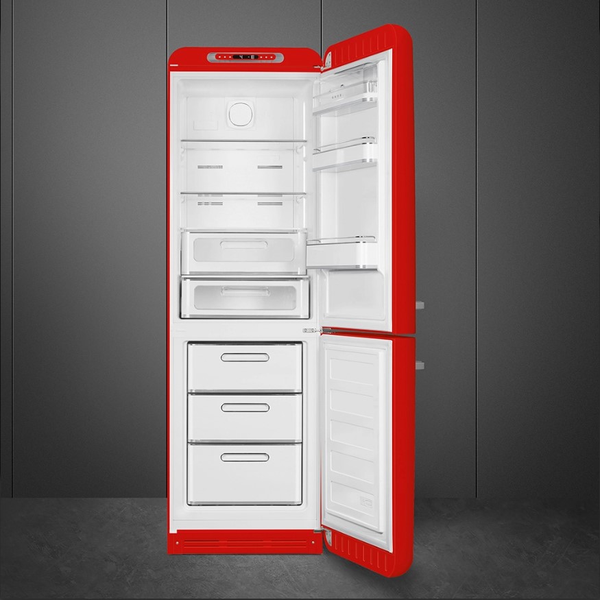Отдельностоящий двухдверный холодильник SMEG FAB32RRD6, красный
