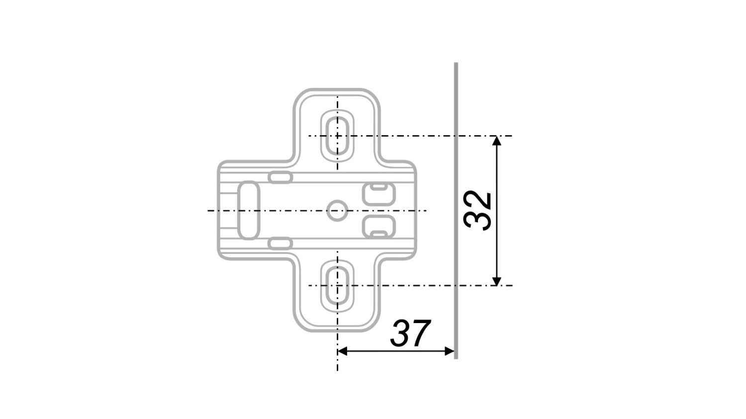 Планка для петли H319, высота H=4 (500) ВЫВОД