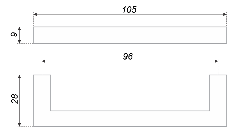 ручка RS043CP.4/96 QUADRA (40) ВЫВОД 