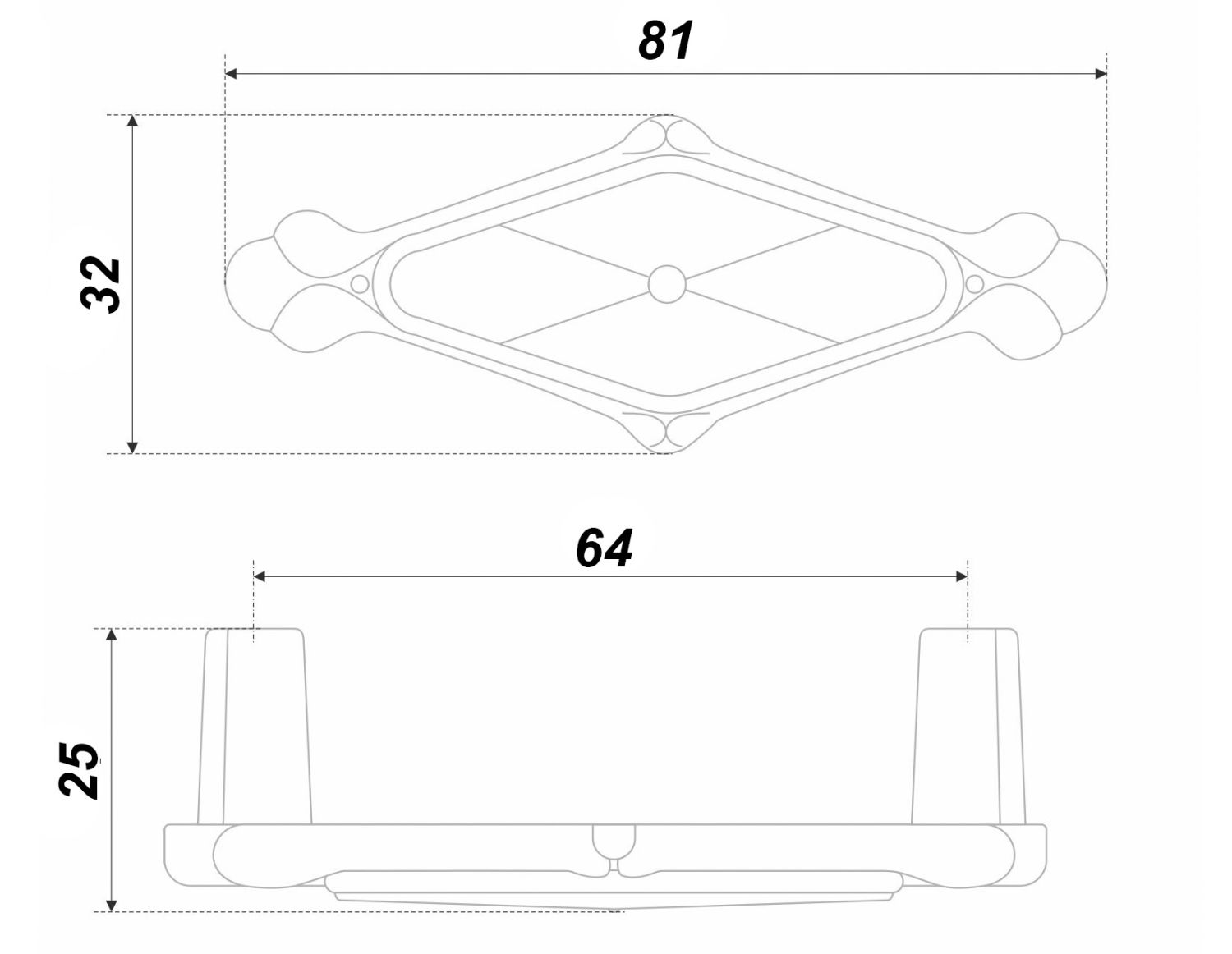 Ручка RS118BAZ.4/64/W DIVA (60) ВЫВОД