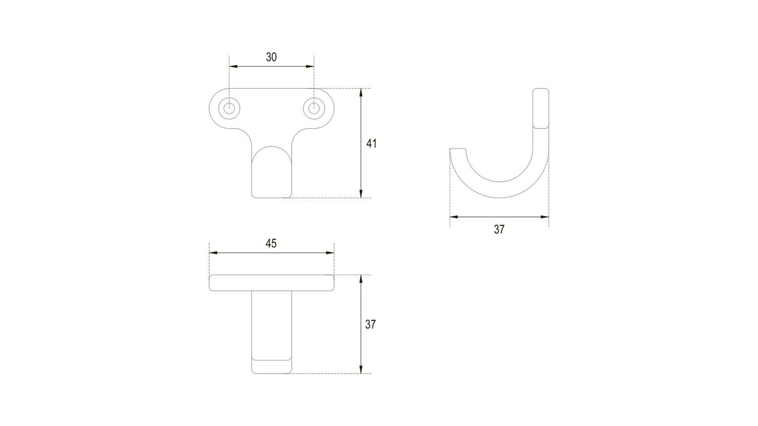 крючок K120CP.2 TWIN хром полированный (30) ПОД ЗАКАЗ 