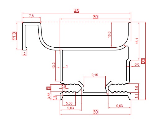 Профиль кухонный вертикальный (L), 6000 мм, хром (4)