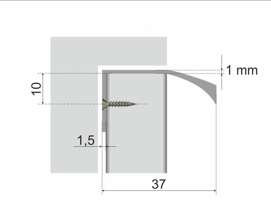 Ручка мебельная торцевая RT004CP.1/32 (25)/ПОД ЗАКАЗ