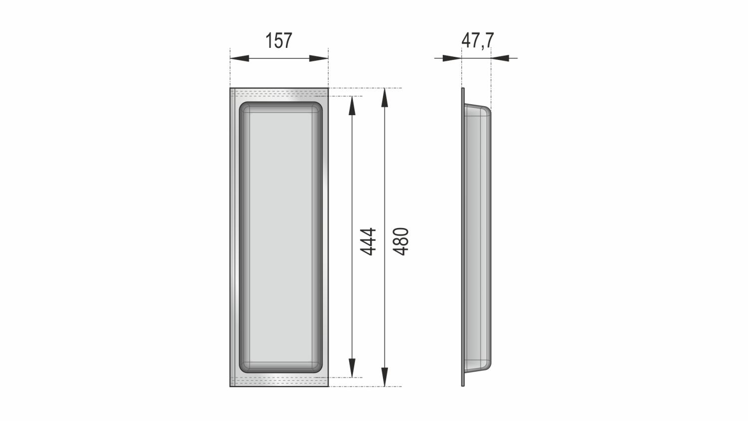 Поддон пластиковый PC12/W/157x480 (5)