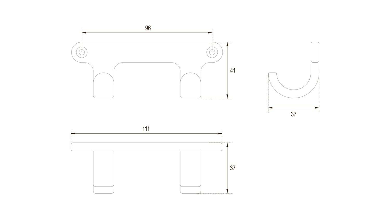 крючок K220BL.2 TWIN чёрный матовый (18) ПОД ЗАКАЗ