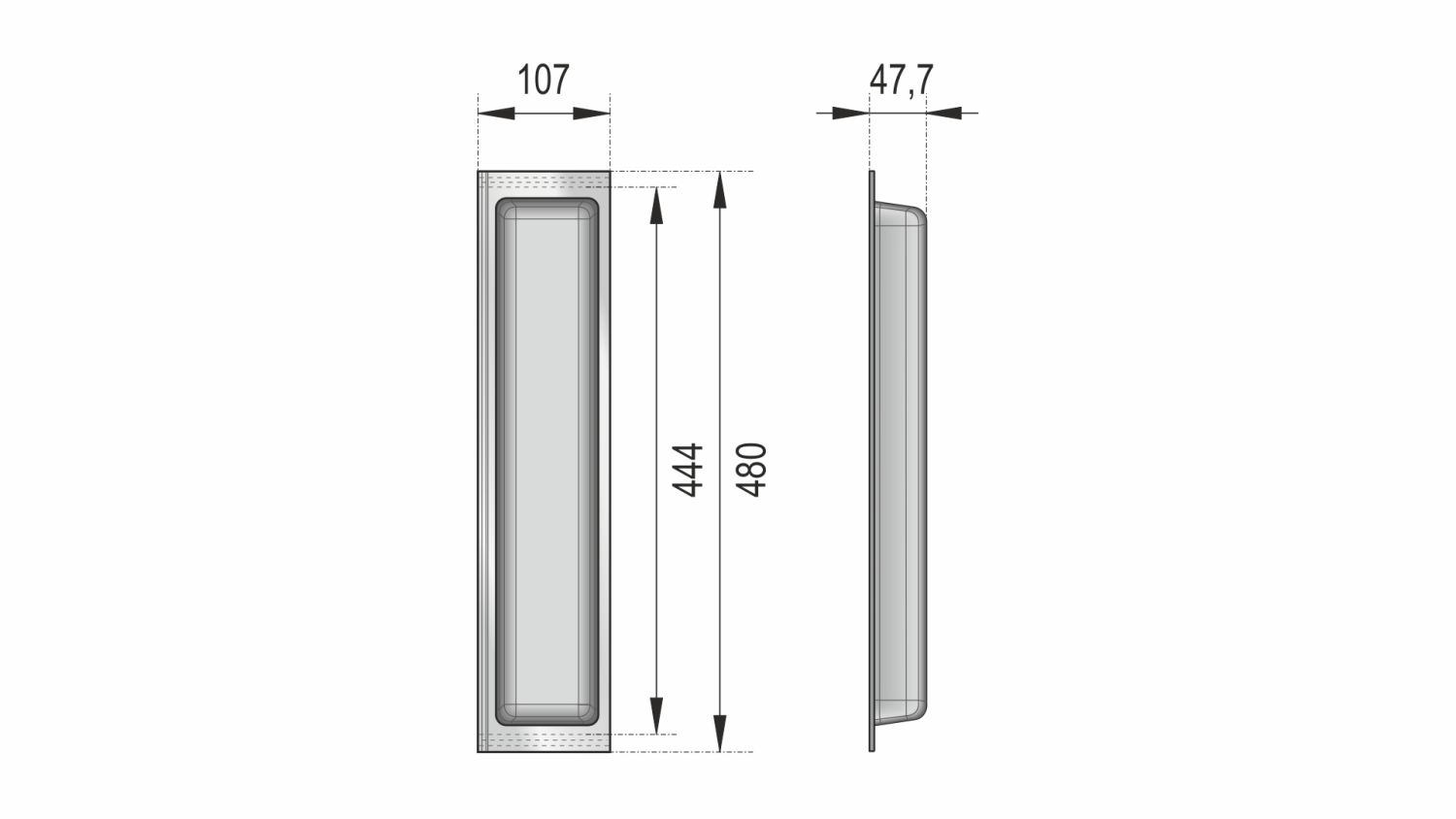 Поддон пластиковый PC10/GRPH/107x480 (5)