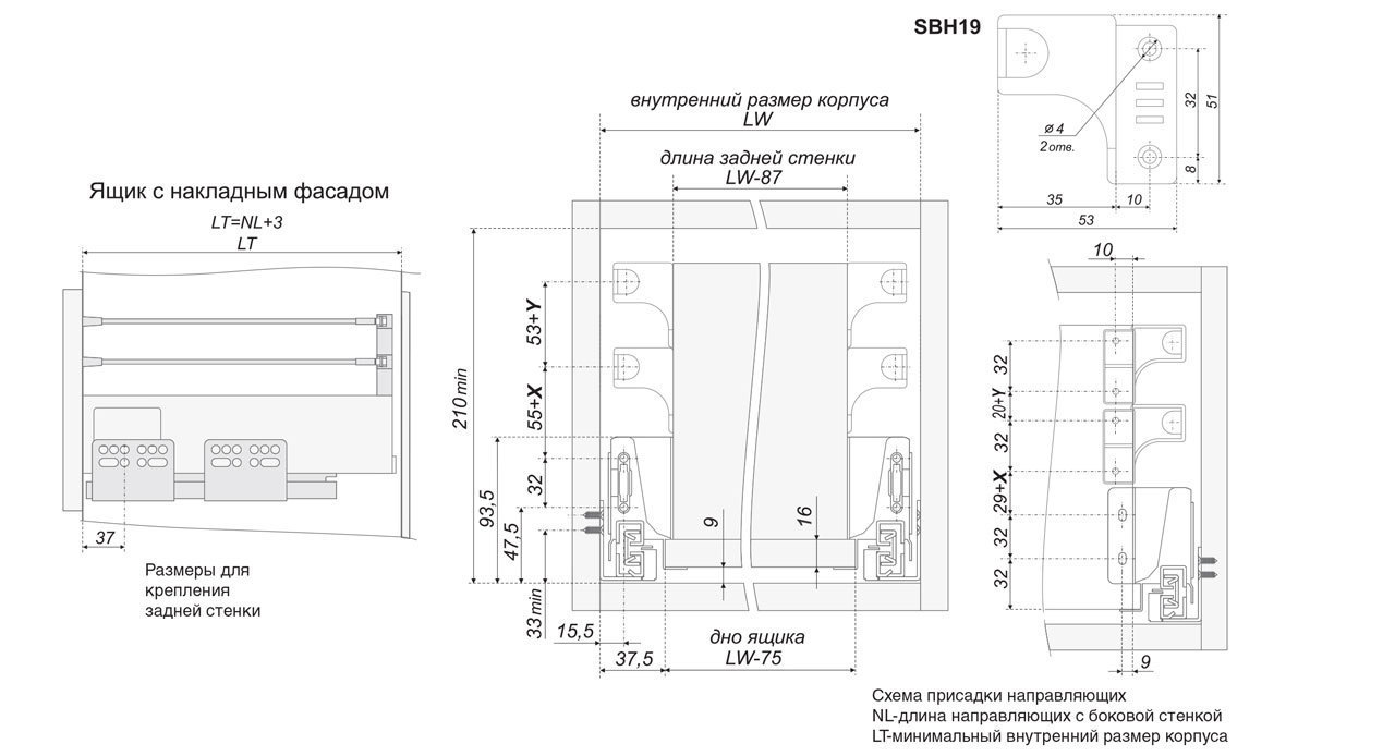 Петля H319C02 для толстых фасадов с амортизатором (100)