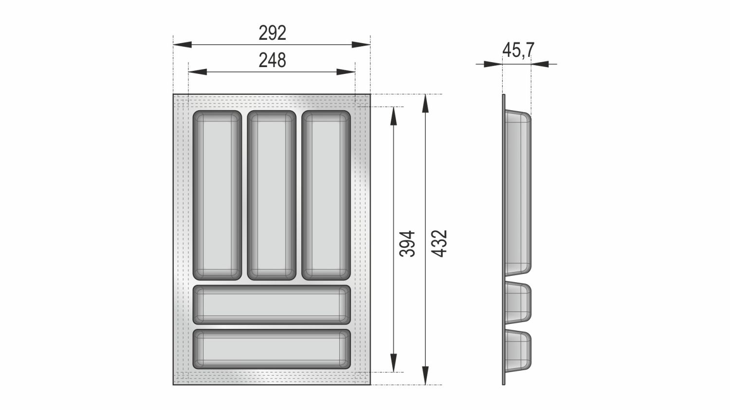 Поддон пластиковый PC14/W/292x430 (5)