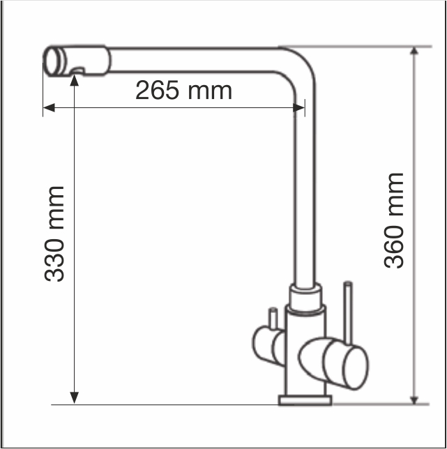 Смеситель Premial SPRF 8201 Лорен (Графит) + пит.вода