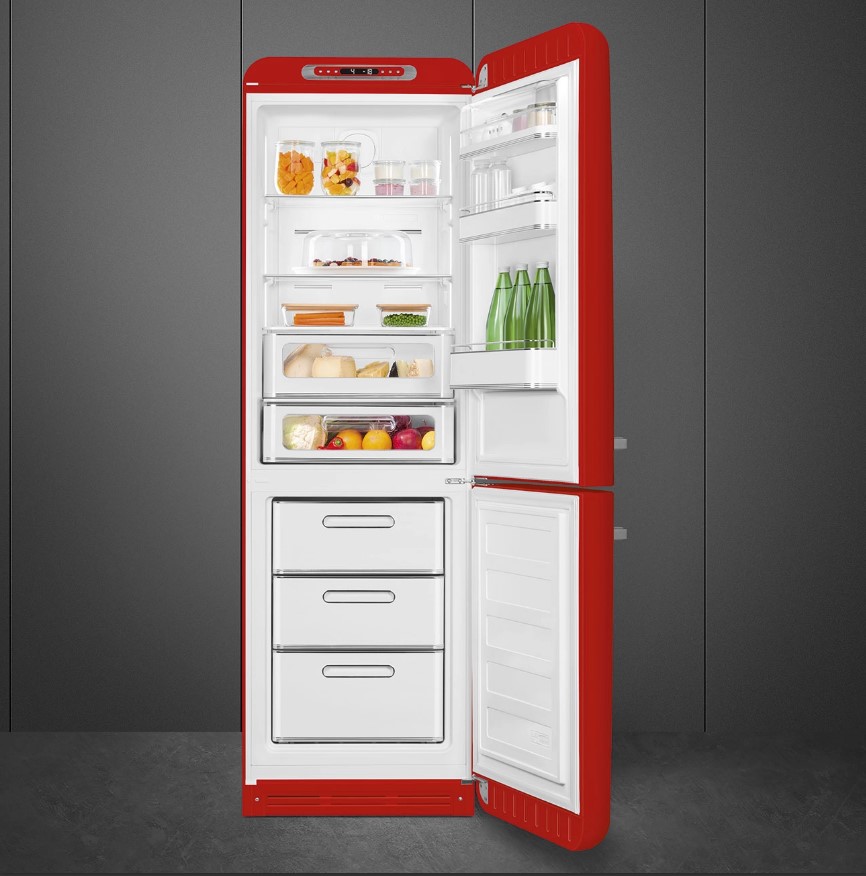 Отдельностоящий двухдверный холодильник SMEG FAB32RRD6, красный