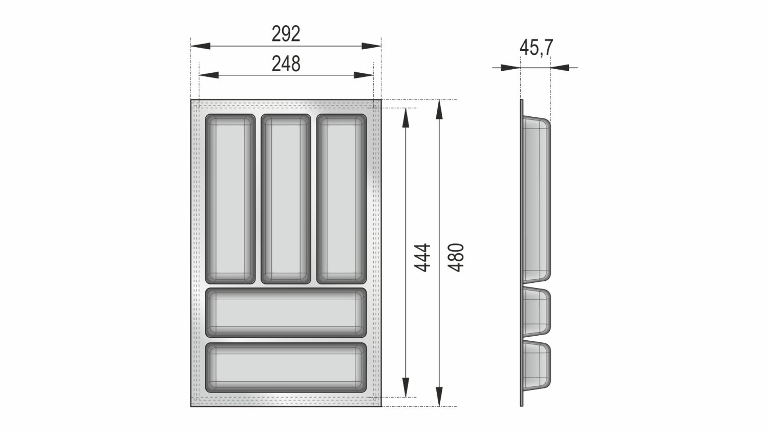 Поддон пластиковый PC14/GRPH/292x480 (5)
