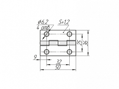 Петля 50*36 карточная п.цинк