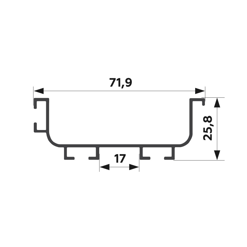 Профиль для кухонных баз "C" COMBI 6 м/золото матовое