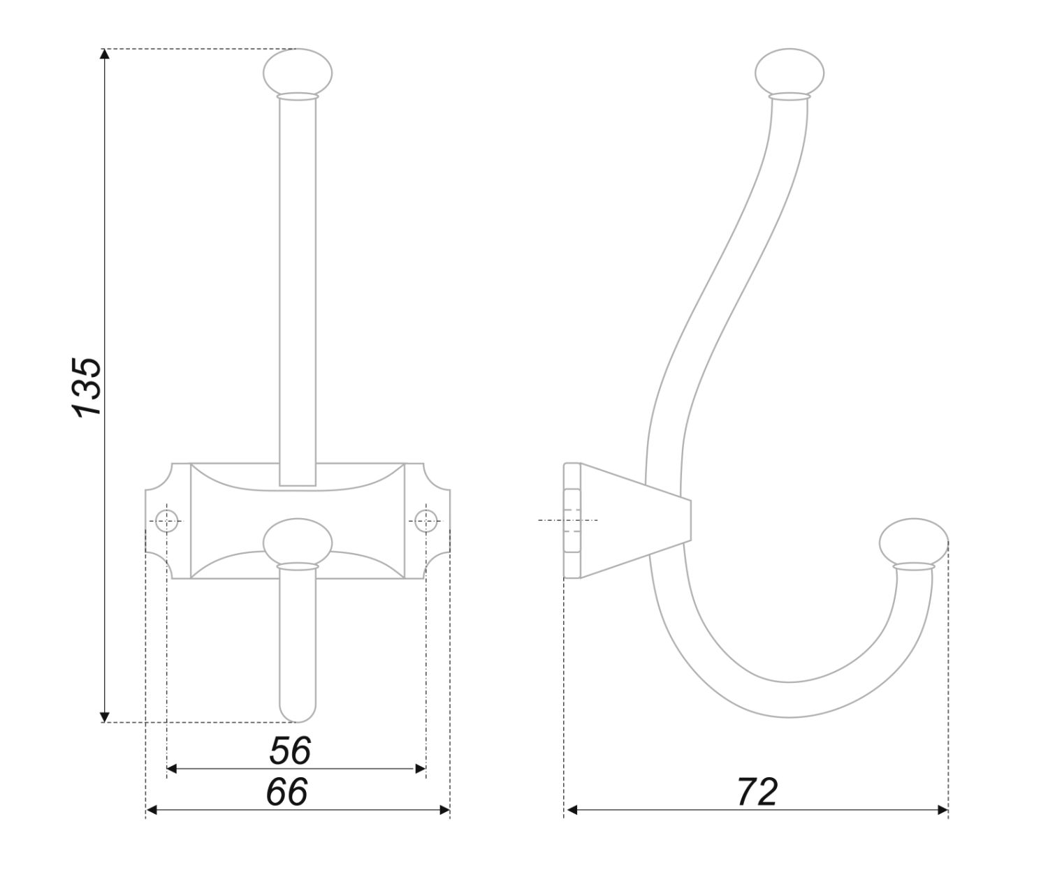 крючок K215BSN.8 KARL Атласный никель (15) ПОД ЗАКАЗ