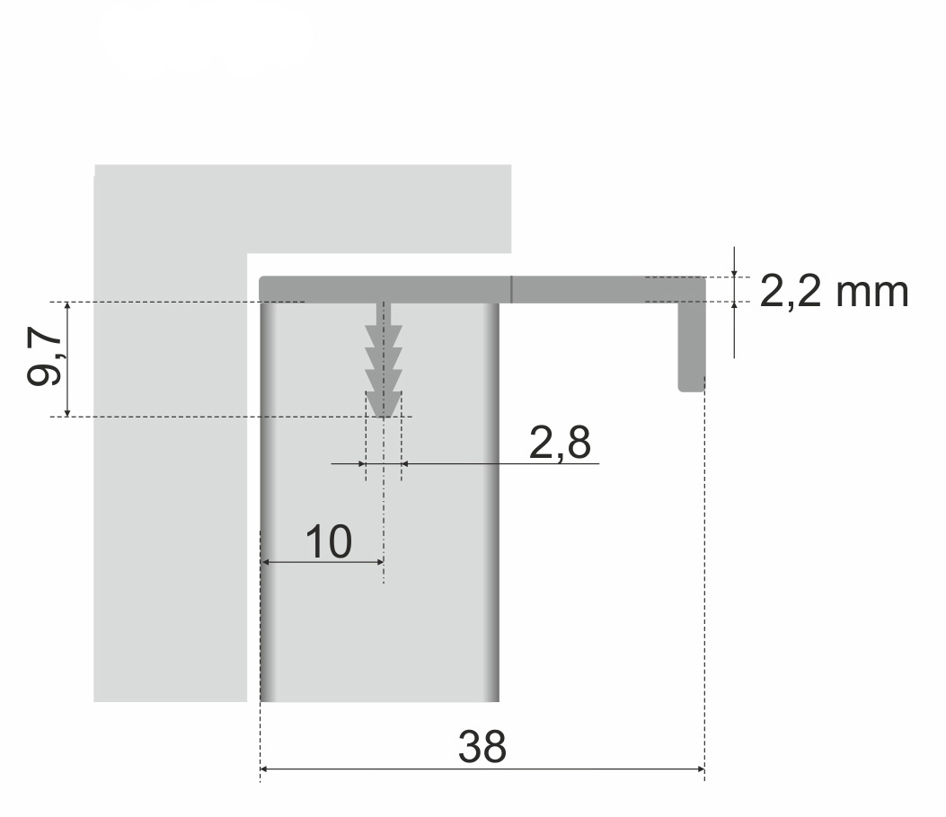 Ручка ВРЕЗНАЯ торцевая RT009SC.1/000/800 (20) ВЫВОД!