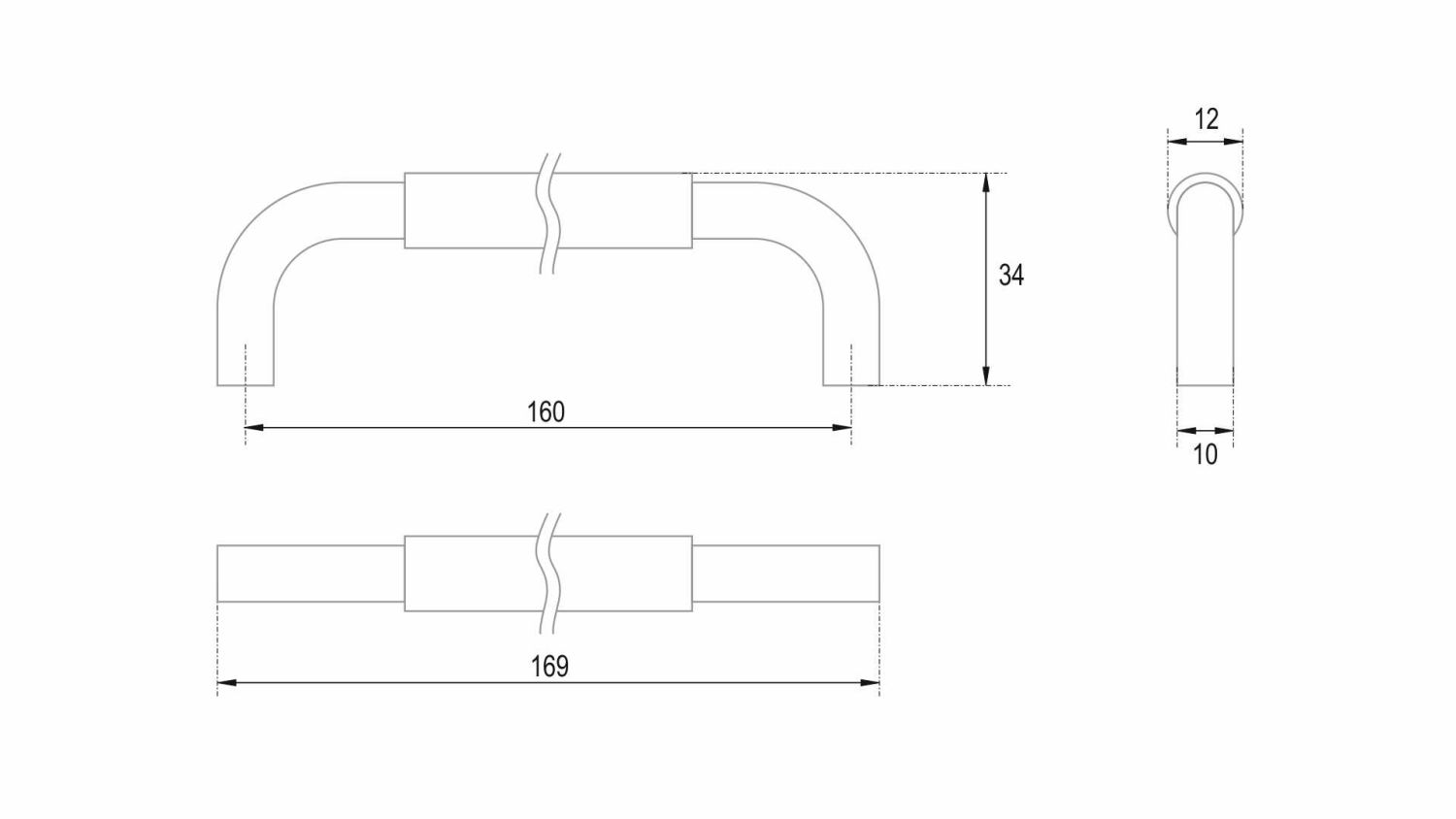 ручка RS048BL/SC.4/160 SLOT (25)