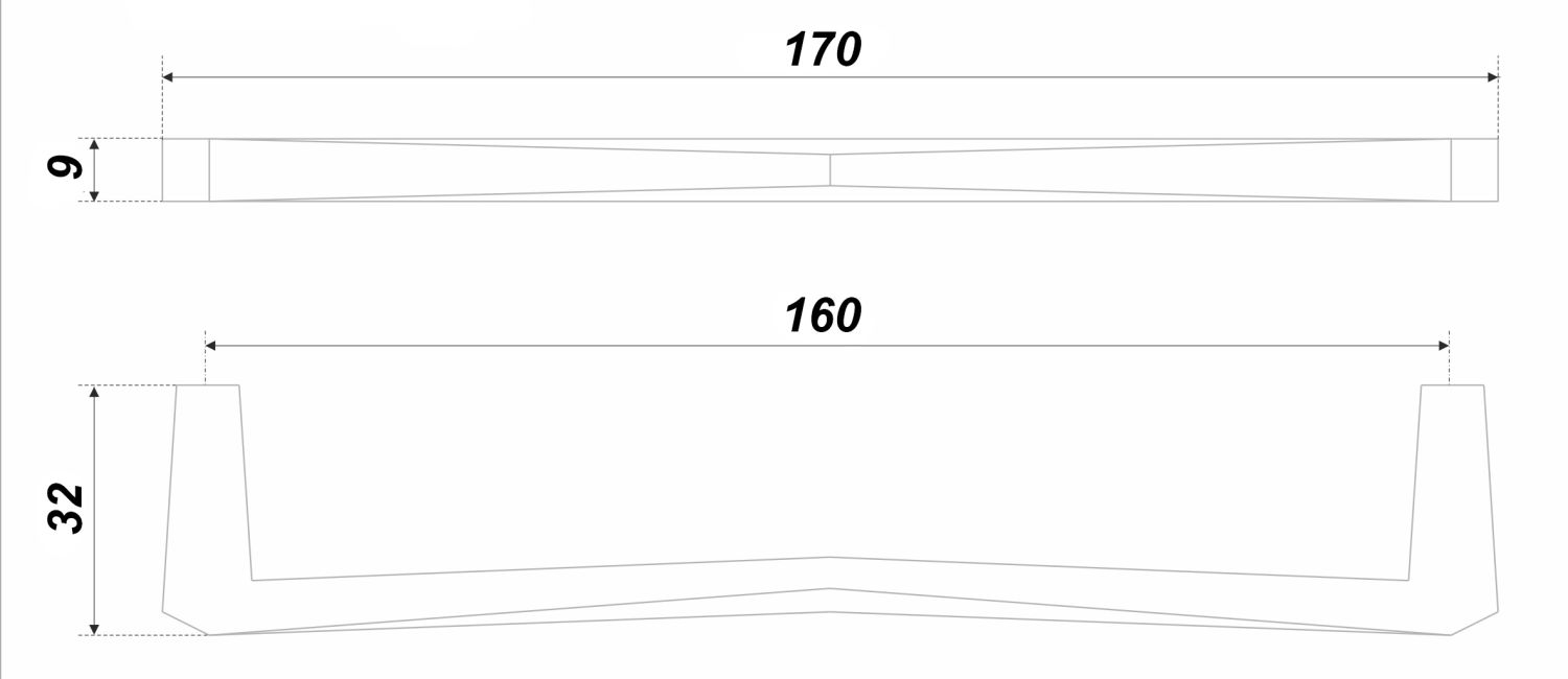 Ручка мебельная RS323CP.5/160 STAR (25)/ПОД ЗАКАЗ