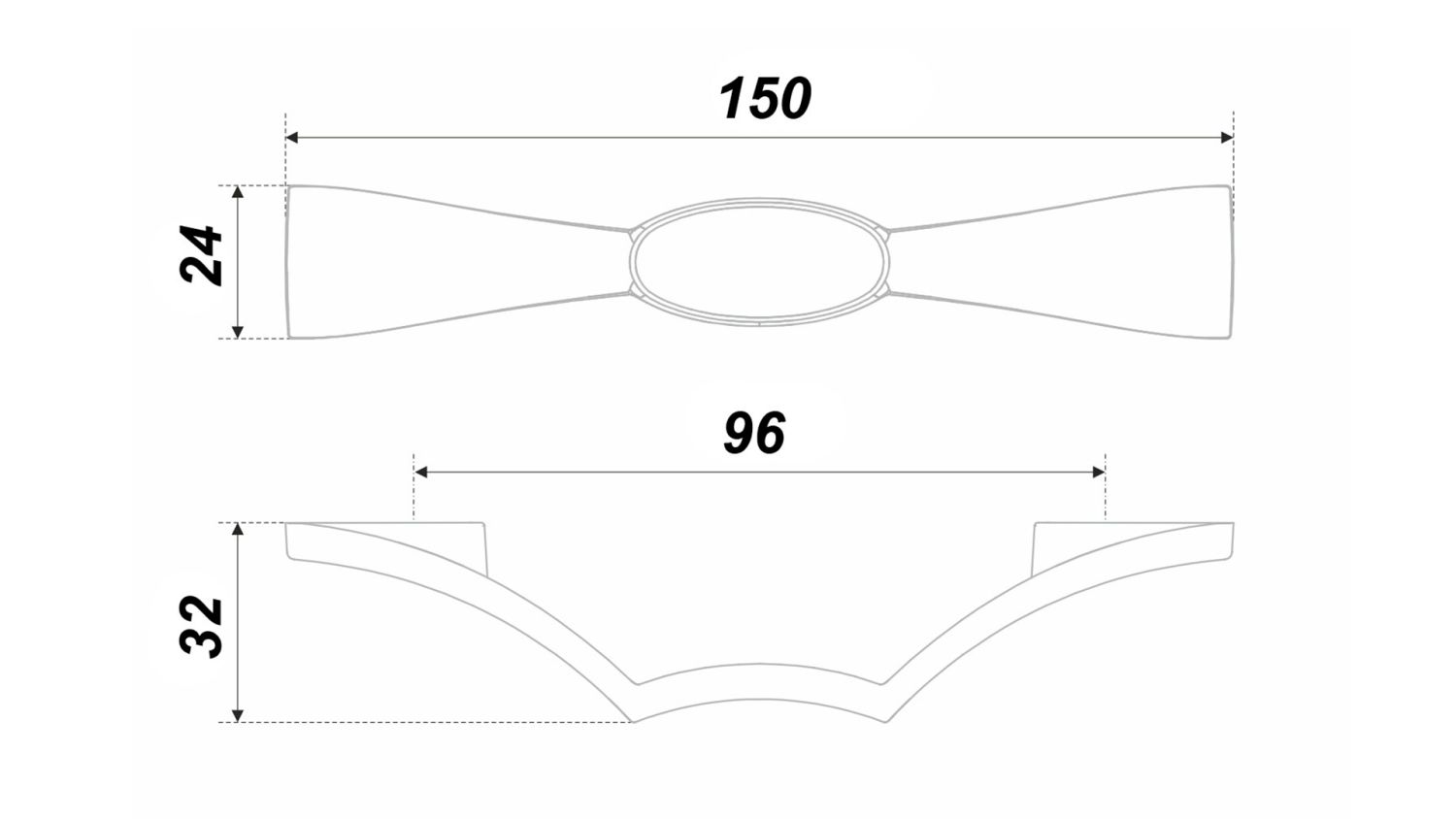 Ручка мебельная RS501AP.1/96 (25) FRANCHESKA/ПОД ЗАКАЗ 