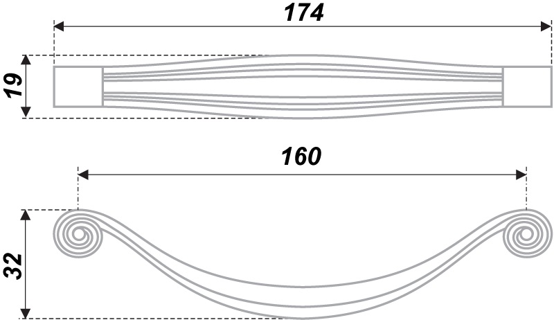 ручка RS427BAB.4/160 (20)/ПОД ЗАКАЗ 