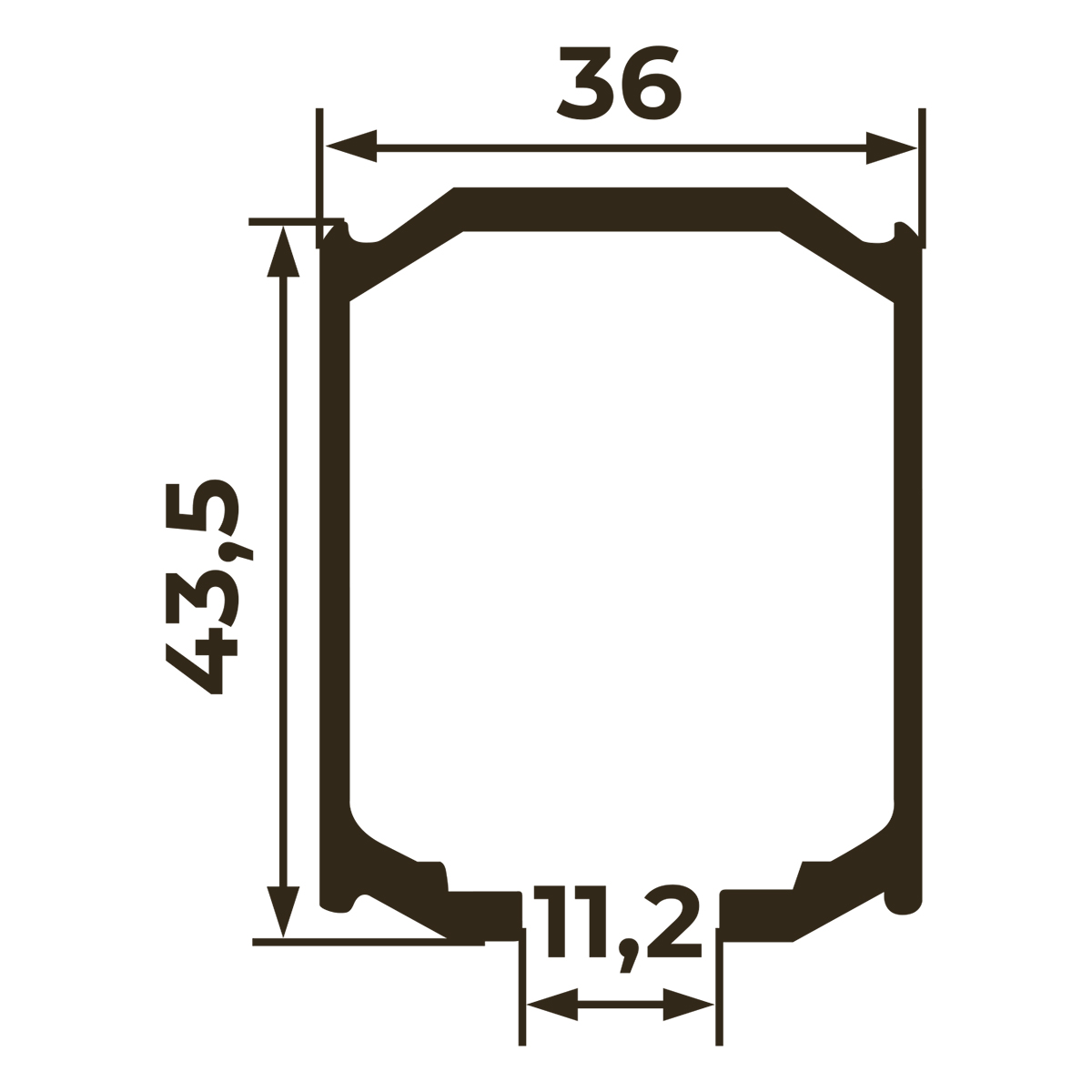 Направляющая верхняя FELIX ,Хром матовый 5900/6 шт