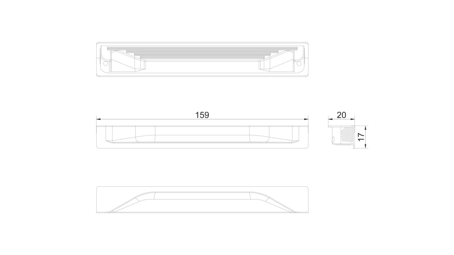 Ручка мебельная торцевая RT021CP.1/000/160 ADAM (20)/ПОД ЗАКАЗ 