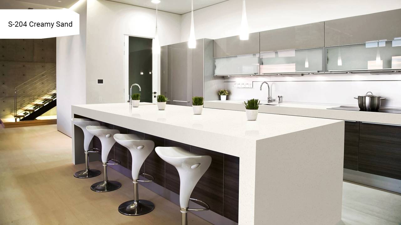 Акриловый камень S-204 Creamy Sand, 12мм, 3680х760