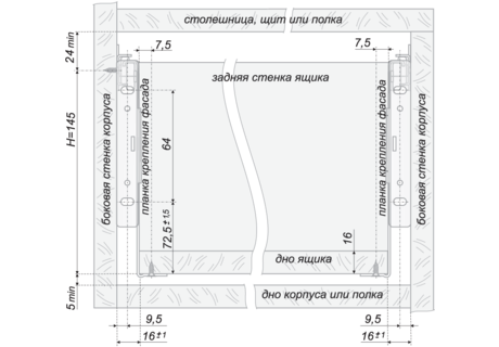 Метабокс H=150мм, L=400мм, белый, MB15001W/400 ВЫВОД