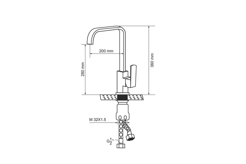 Смеситель Premial SPRF 8113 КРОТОН Сатин ВЫВОД
